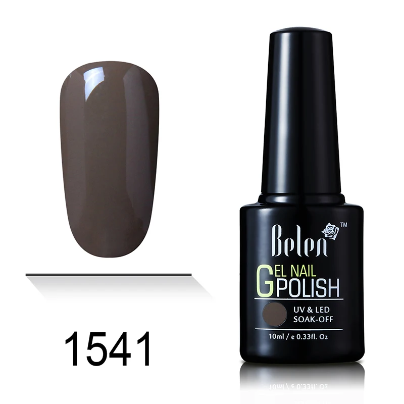 1541 Belen 10 мл чистый цвет черный белый красный УФ-гель для ногтей Vernis полуперманентный Лаки гель лак основа Топ Лак - Цвет: 1541