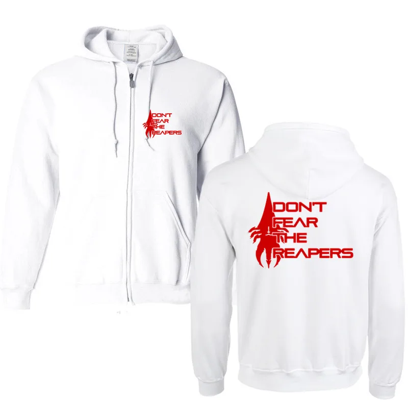 

2018 New Mens Hoodies Don't Fear the reapers Hooded Warm Sweatshirts Male Thicken Tracksuit Jacket