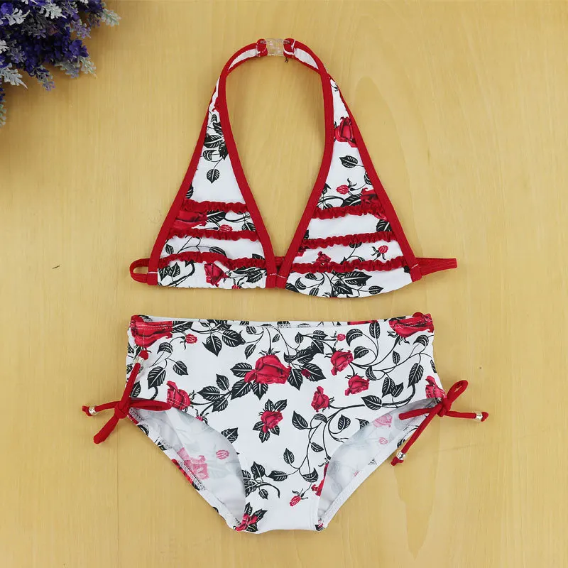 Новинка лета 2018 Раздельный купальник из двух частей для девочек облегающий