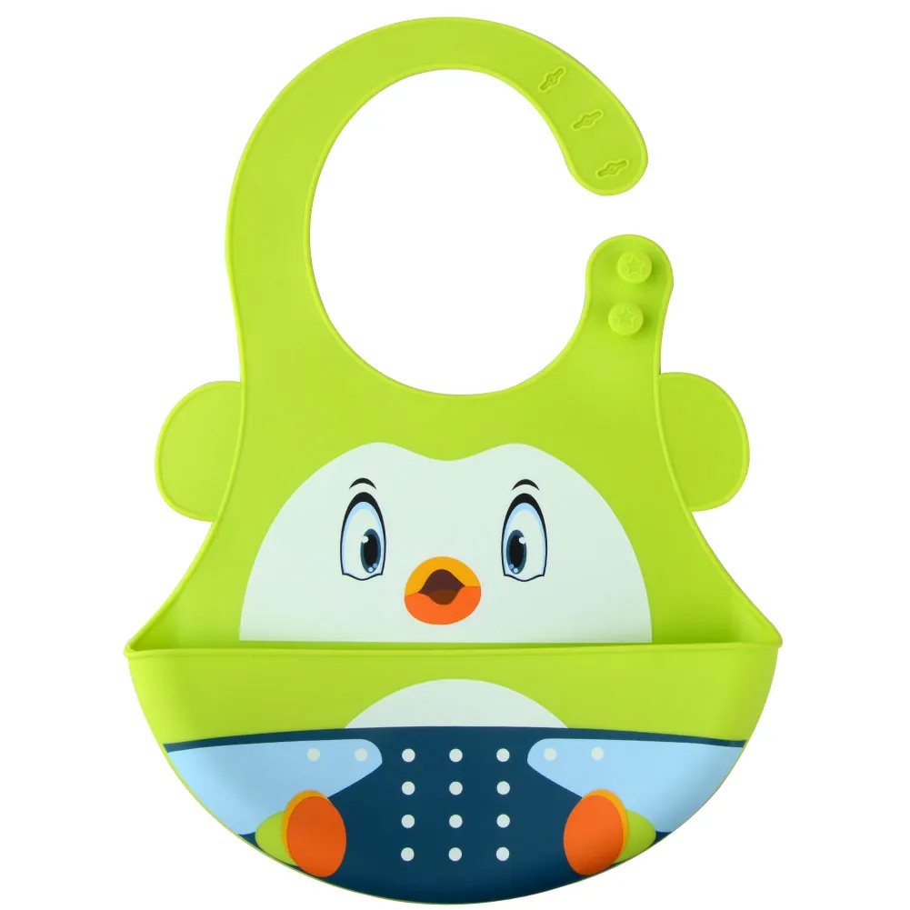 

Baby Eat Bib Cute Cartoon Food Grade Silicone Waterproof Leak-Proof Infant Feeding Bib