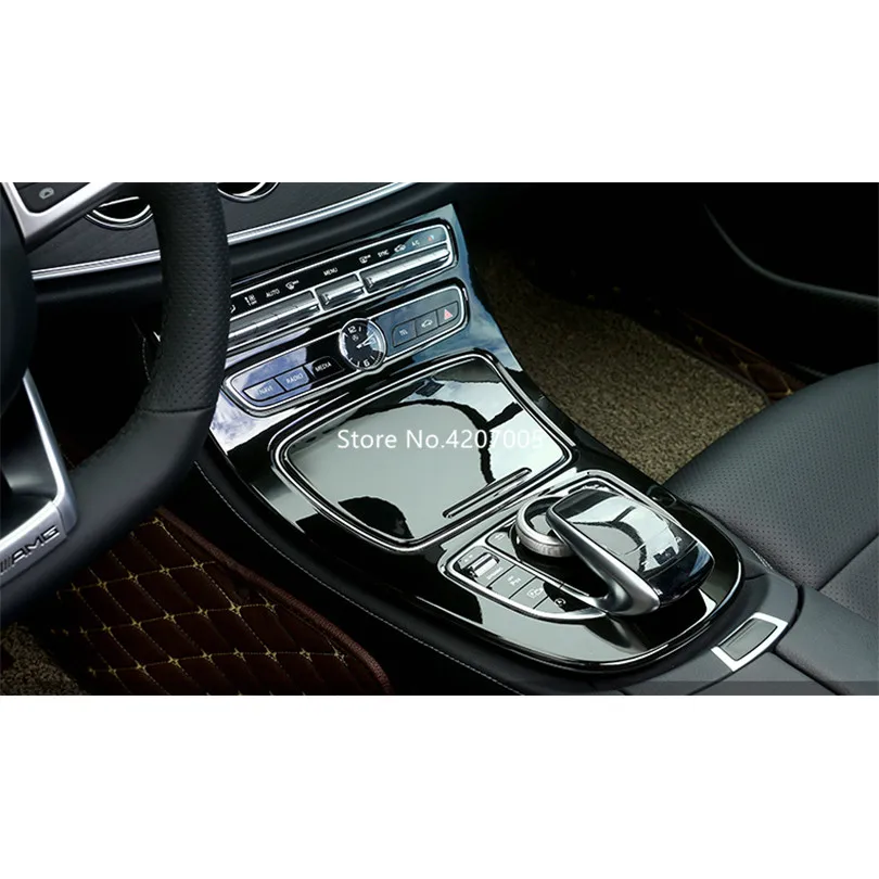 Черный для Mercedes Benz E Class W213 ABS салон автомобиля консоли рамка для задней панели чехол накладка наклейки