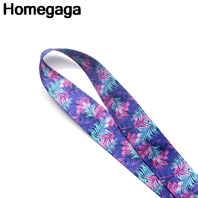 Homegaga ремешки с фиолетовыми цветами и листьями для шеи идентификационный значок