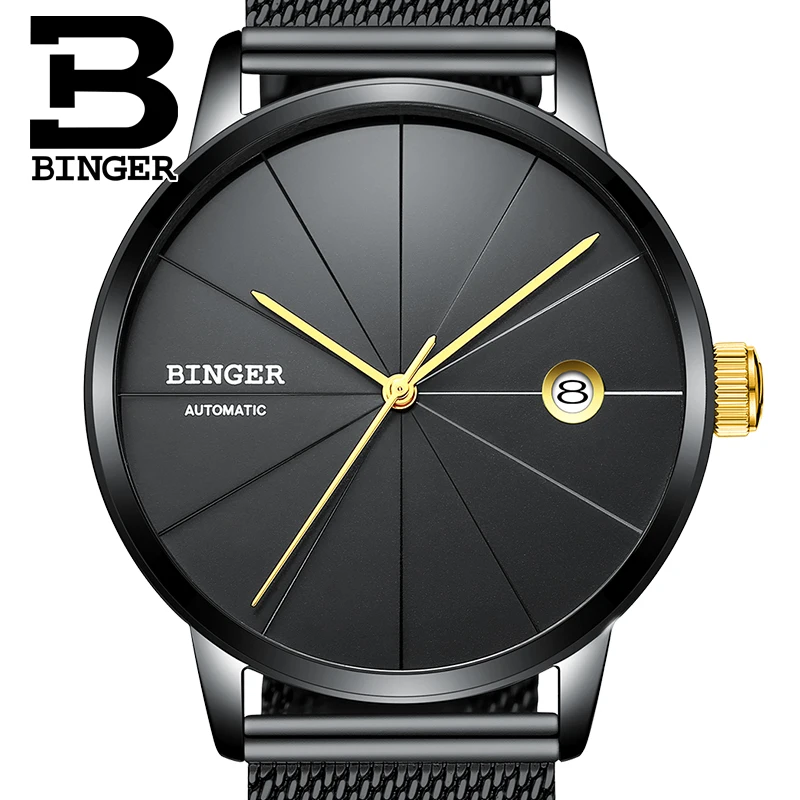 Часы бренда BINGER Seiko Мужские автоматические механические брендовые полностью