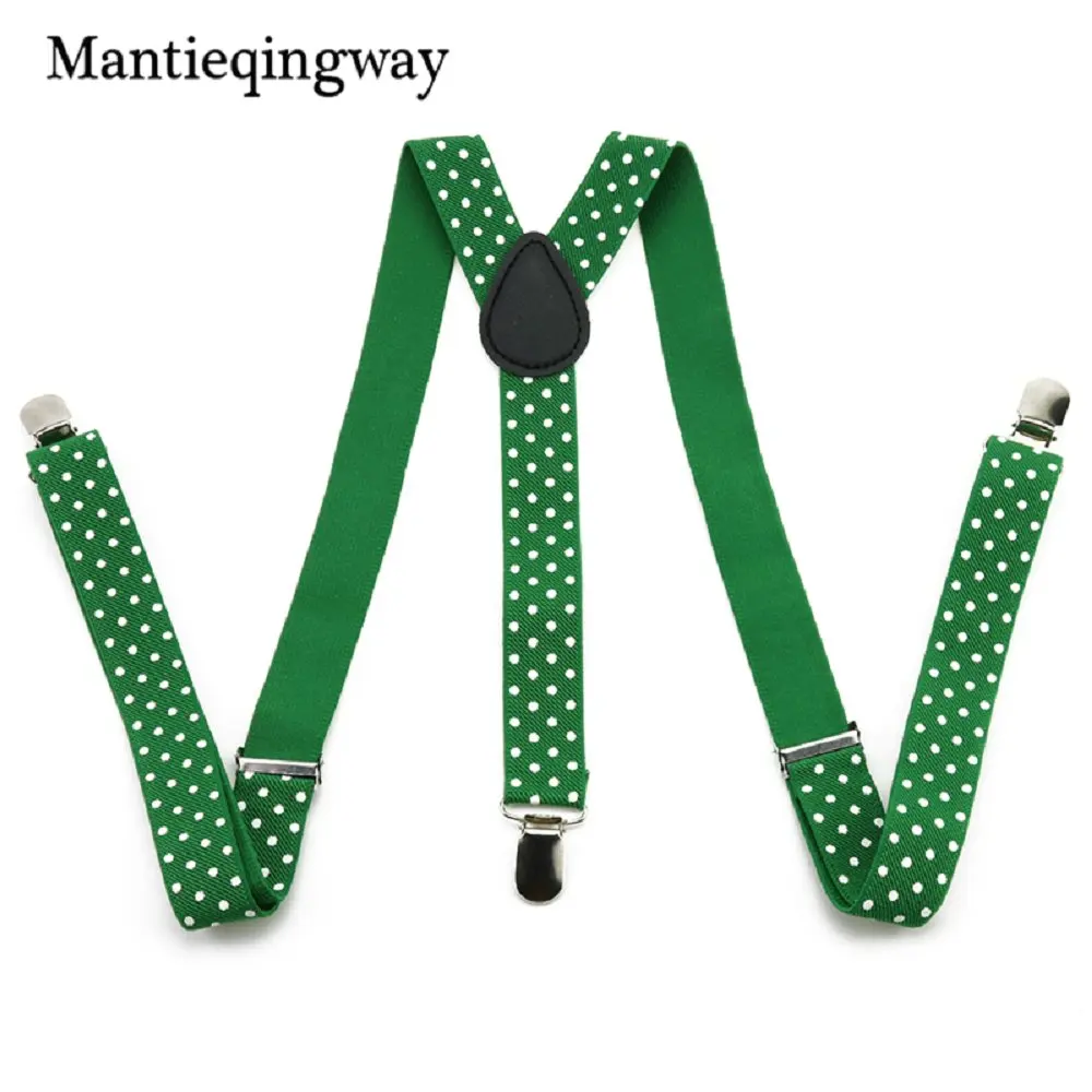 Mantieqingway костюм унисекс подтяжки галлусы с 3 зажимами мужские Регулируемые подтяжки повседневные эластичные ремни для женщин Рубашка Подвязки - Цвет: dark green