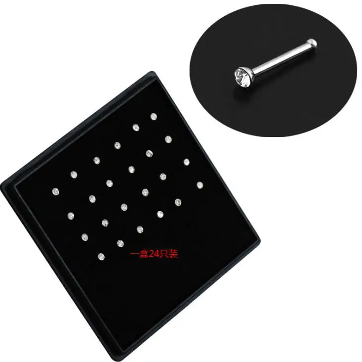 Кольца и штифты для носа 24 шт./лот в индийском стиле с австрийскими кристаллами 20