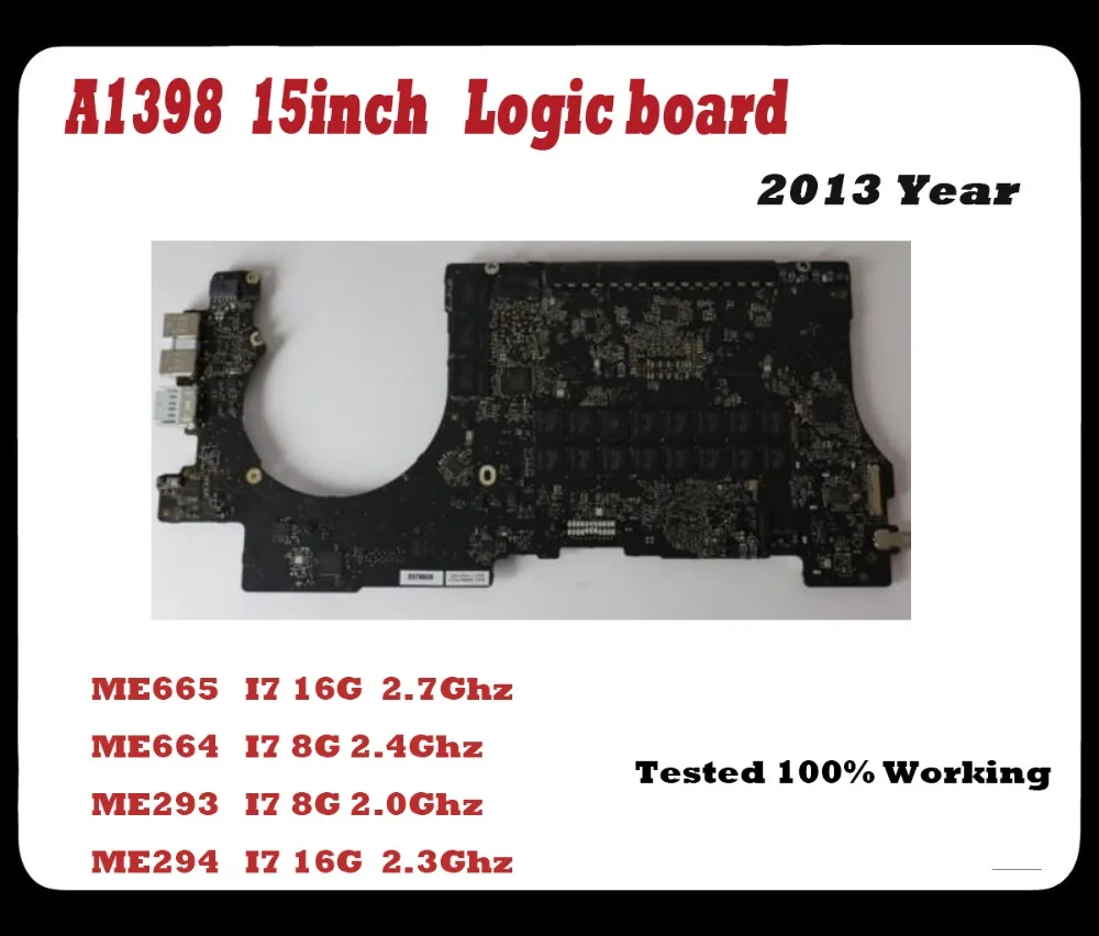 Оригинальный 100% рабочая материнская плата для ноутбука Macbook Pro retina 15 '&#x27A1398