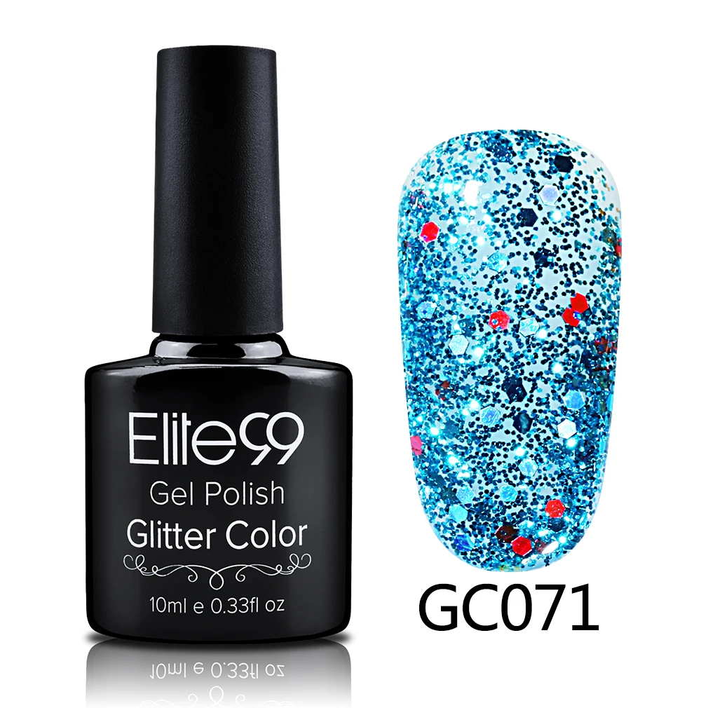 Elite99 10 мл Soak Off Diamond гель УФ гель для ногтей с блестками Лак Блеск геллак нужно УФ лампы клей для ногтей эмаль блёстки гель - Цвет: S-GC071