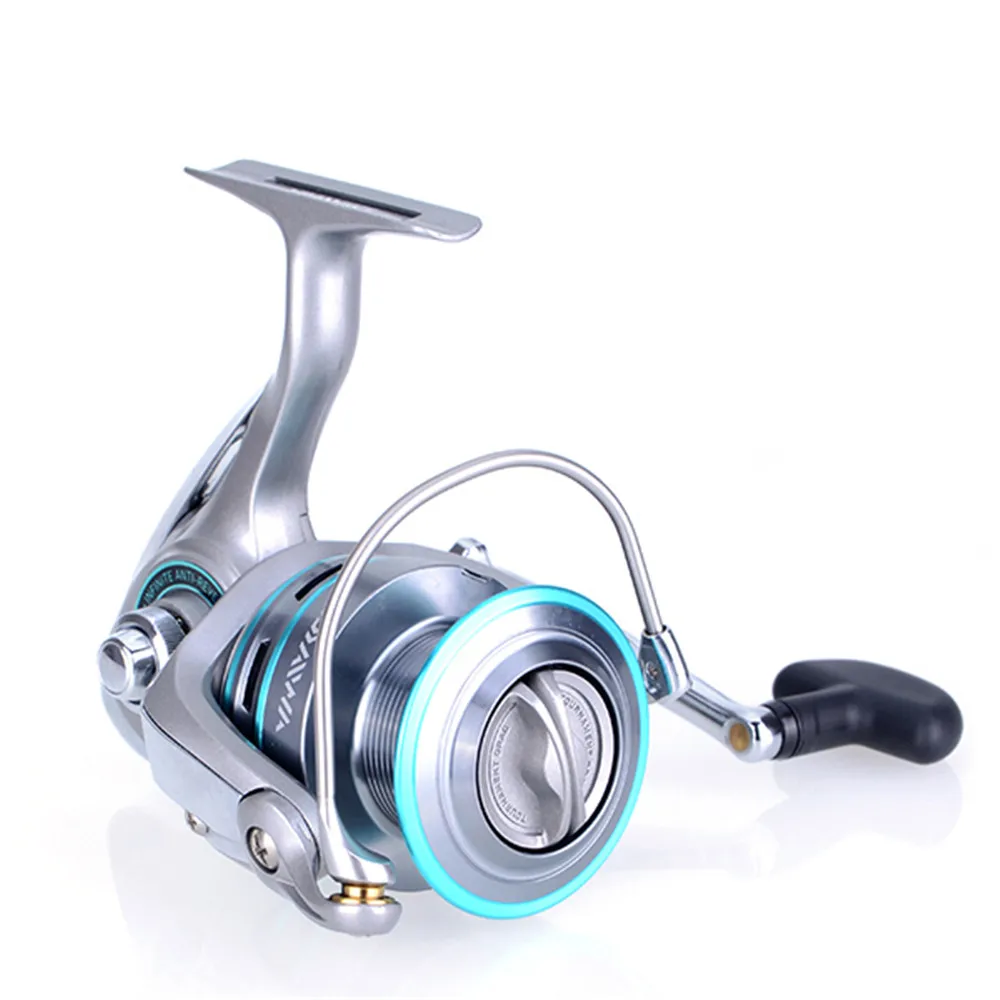 

Good Quality 3000 4000 Series Full Metal Spinning Fishing Reel 6+1 BB 5.1:1 330g 405g Sliver Pre-Loading Spinning Wheel
