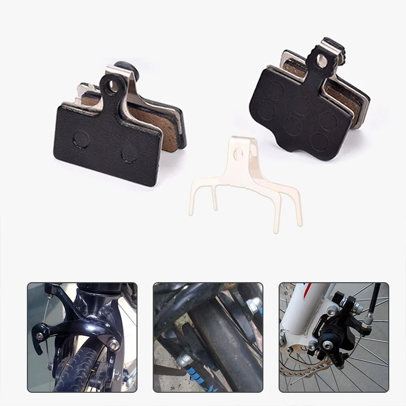 2pcs Practical Bicycle Brake Pads Portable Durable Semi Metallic Film Cycling Riding Accessories