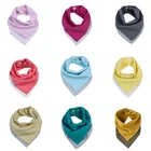 Двусторонние детские нагрудники из муслина и хлопка, 2 цвета