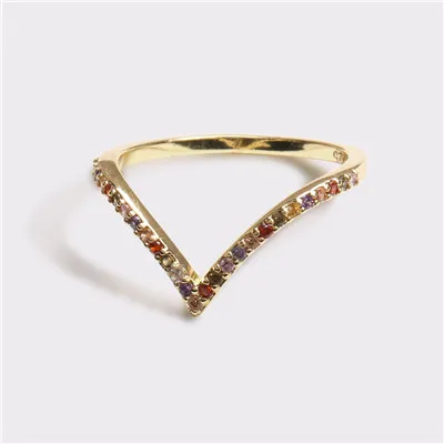 020-MT AOTEMAN красочные вечность Золотое кольцо 925 стерлингового серебра укладка радужные тесное кольцо Европейский нежный модные ювелирные изделия с фианитами - Цвет основного камня: 020-MT