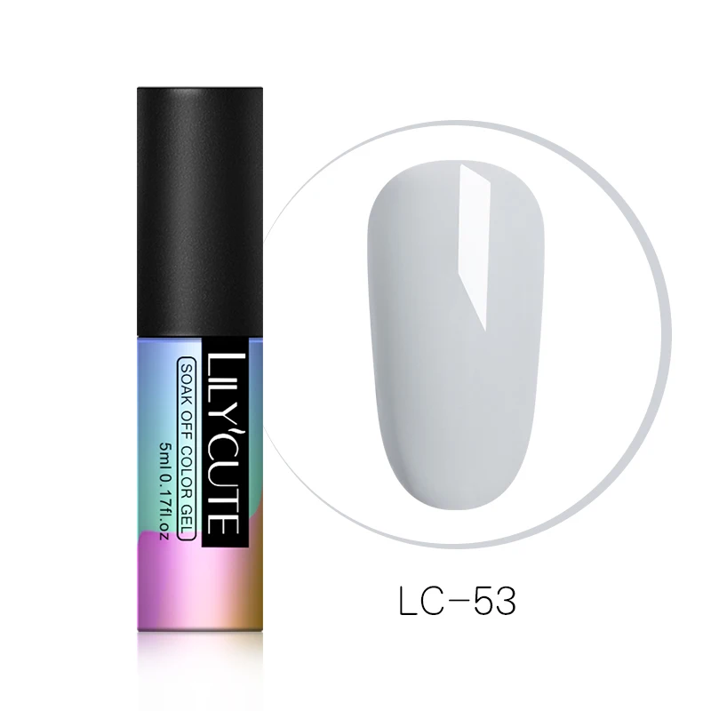 LC-53 LILYCUTE зеленый УФ-гель для ногтей Vernis полуперманентный дизайн ногтей украшение чистый Гель-лак для маникюра дизайн ногтей 5 мл - Цвет: LC-53