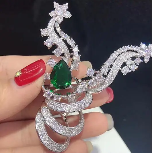 green SHANICE Зеленый Красные, синие CZ Ювелирные изделия из кристаллов DIY для женщин жемчуг цепочки и ожерелья решений проложили циркон разъем - Цвет: green