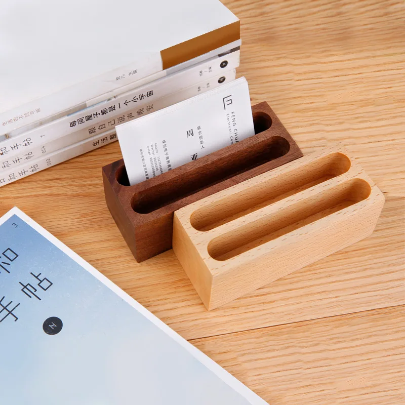 Деревянная визитная карточка держатель для стола женщин и мужчин Чехол карт