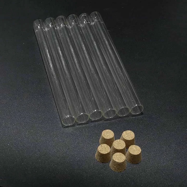 

12pcs/lot 15x180mm Round bottom Clear Glass test tube with cork stopper for Test