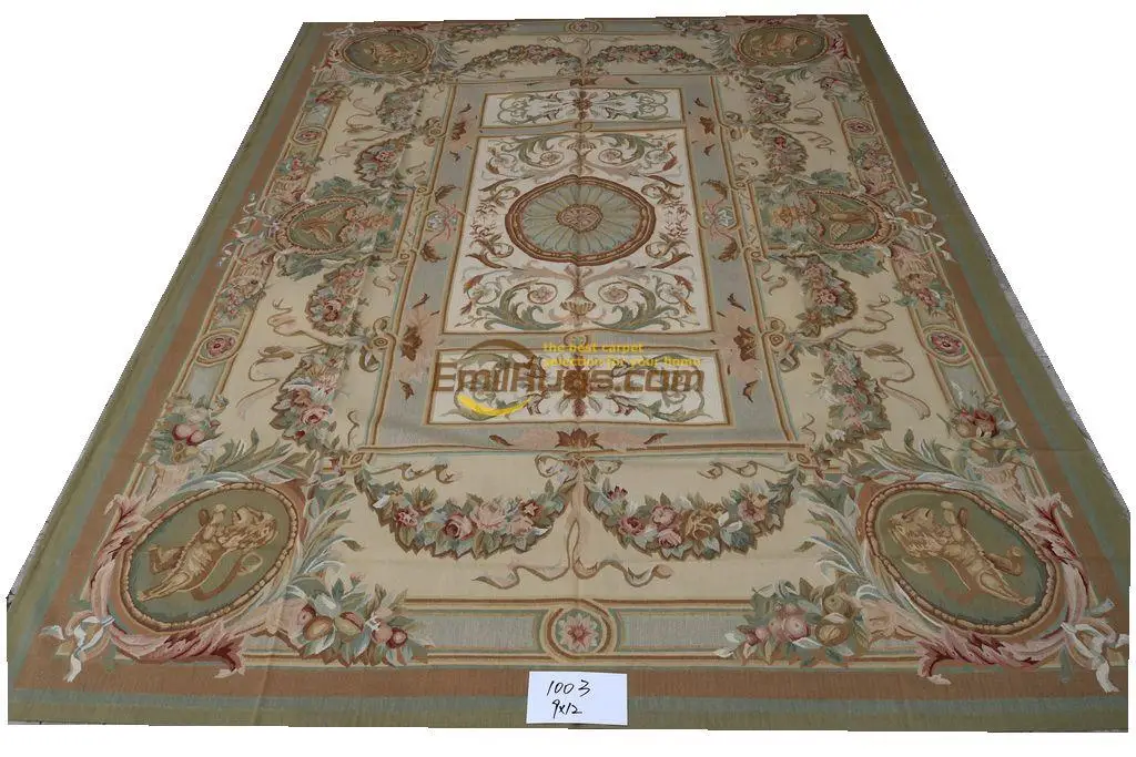 

Французский ковер Aubusson, одеяло для дивана, прямоугольный ковер