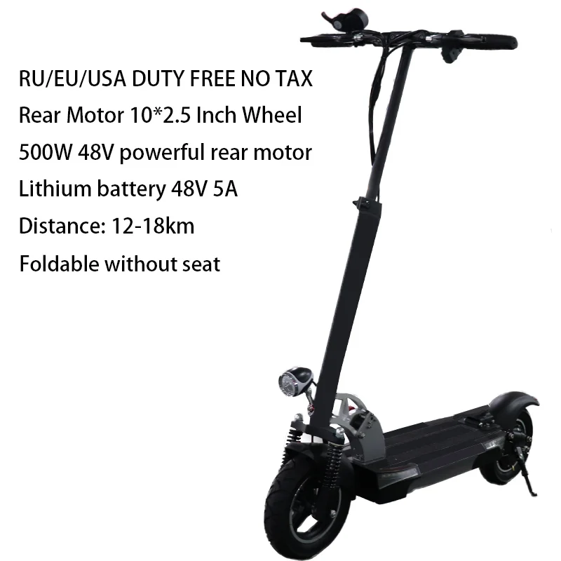 Электрический скутер 48V 500W для взрослых Patinete Electrico мотороллер мотор Trotinette Electrique взрослый Escooter e Электрический скутер - Цвет: 500W 48V5AH Black