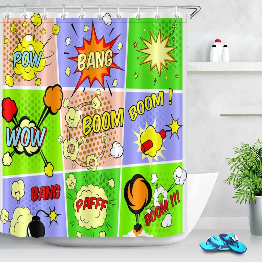 LB дети мультфильм комикс граффити смешные супер герой занавески для душа