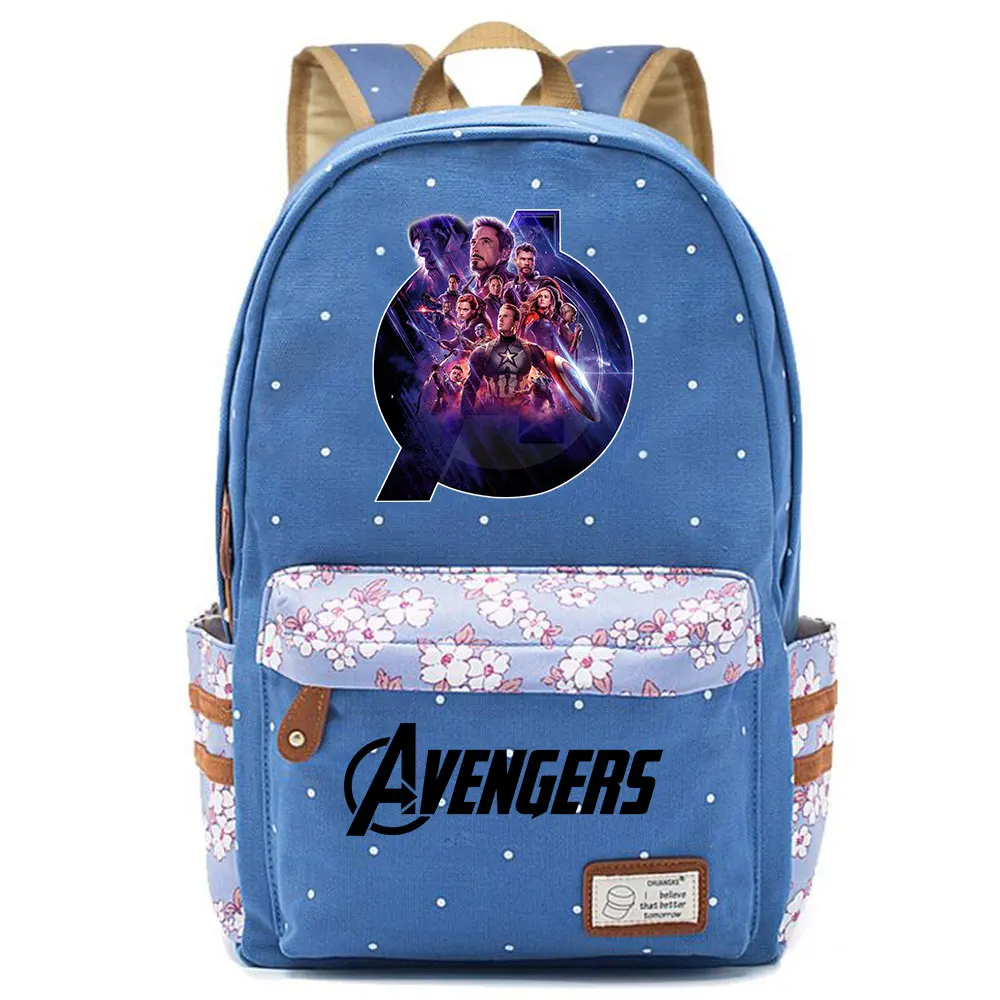 Капитан Америка Мстители Endgame цветы в горошек для мальчиков и девочек школьная