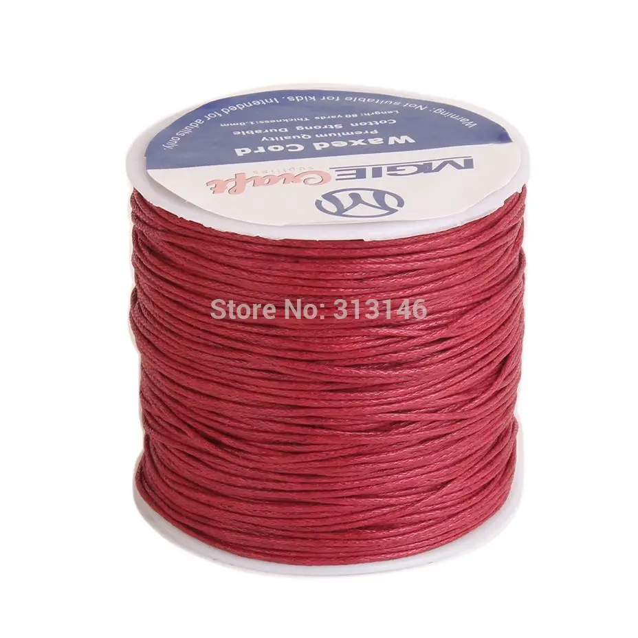 Wine Red 50 цветов 100 ярдов вощеный хлопковый шнур 1 мм веревочная нить Катушка Проволока подходит Бисероплетение Ремесло DIY браслет ожерелья ювелирные изделия - Цвет: Wine Red
