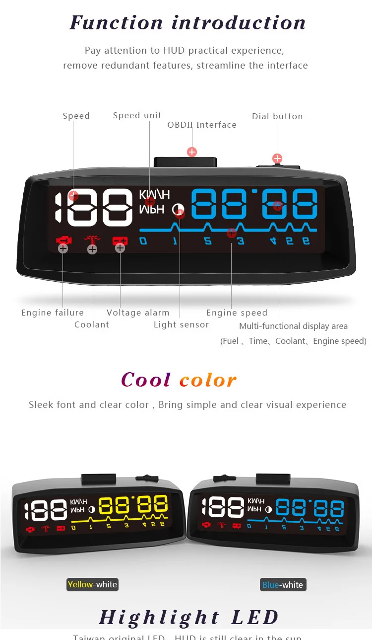 EANOP EN-SMART HUD Дисплей OBD II EOBD Автомобильный цифровой спидометр для Audi a6 c6 Toyota Ford