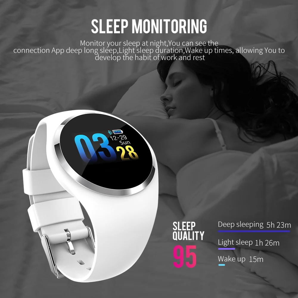 NEWWEAR Q1 Color LCD Screen Smart Wristband Blood Pressure Heart Rate Monitor smart band Fitness Tracker Bracelet ladies | Электроника