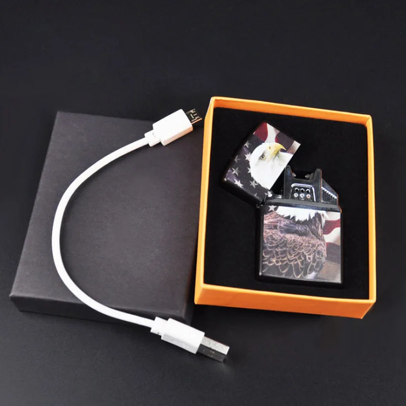 USB Электронная зажигалка металлическая импульсная дуговая Зажигалка для зарядки