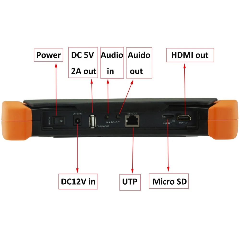 Multi function Handheld IP Camera Test Monitor 4K H.265 H.264 8MP TVI CVI AHD SDI with 8 inch TFT LCD Digital Multimeter TDR |