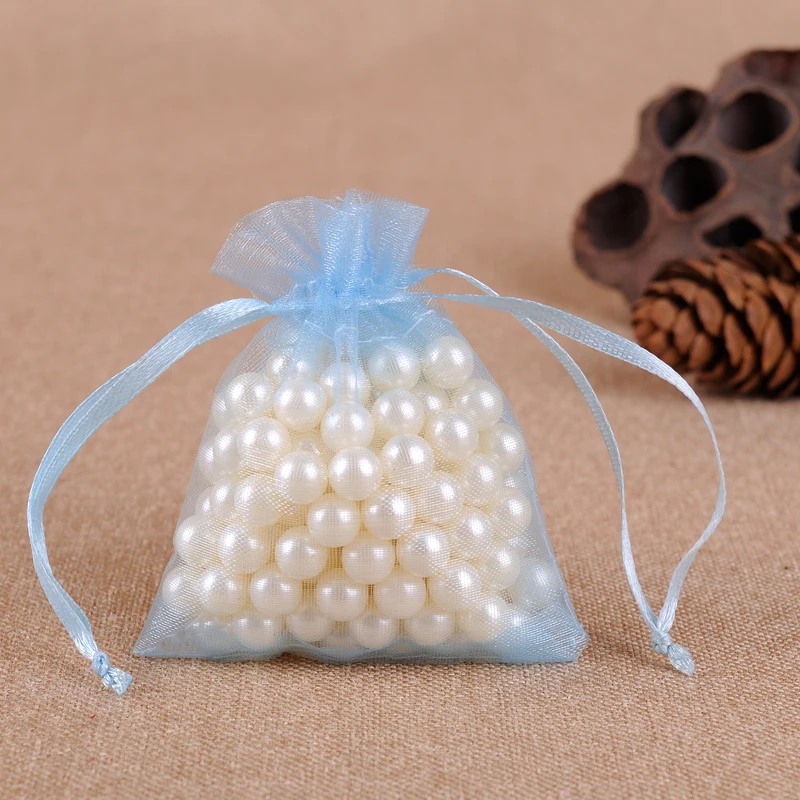 sky blue 50 шт. Drawable Sieraden Verpakking органза Zakjes7x9 9 9x12 10x15 11x16 13x18 15x20 17x23 см бруилофт сумка подарок& Zakjes 5 Вт - Цвет: sky blue