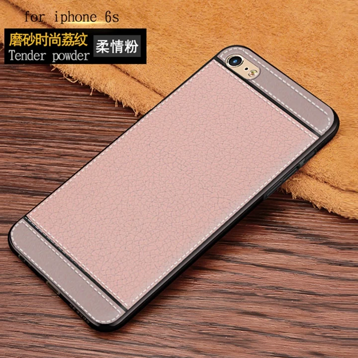 Силиконовый чехол с зернистой фактурой для iPhone 6 6s Funda hoesje Lychee кожаный мягкий из