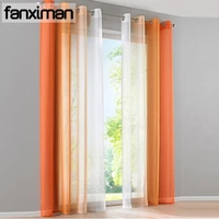 2pcs pack gradient color white sheer curtains voile tulle window screening curtains drapes for living room bedroom balcony