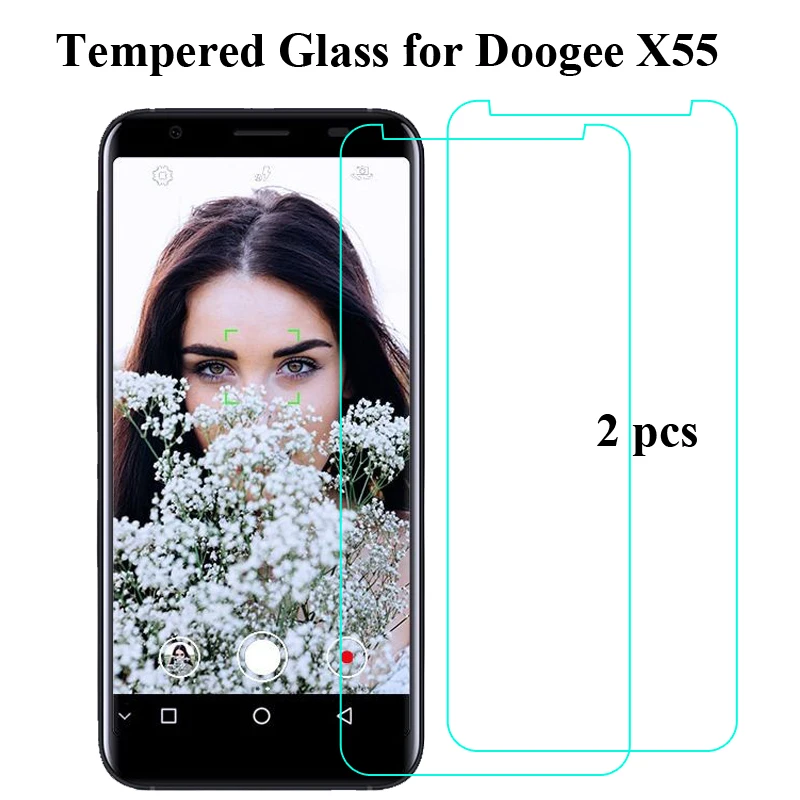 

2 шт Для Doogee X55 защита экрана Новые тонкие пленки на переднюю панель телефона взрывозащищенное Закаленное стекло Для Doogee X55