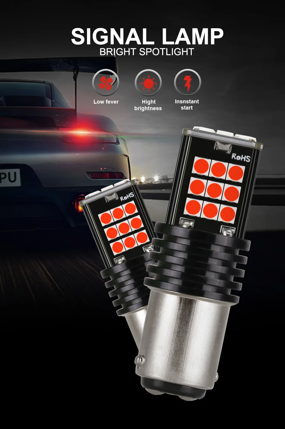 ANMINGPU 2х сигнальная лампа P21/5 Вт Led 1157 Тормозной резервный светильник 3030SMD Ba15s Led P21W Bau15s Bay15d Led Canbus лампа для автомобиля красный
