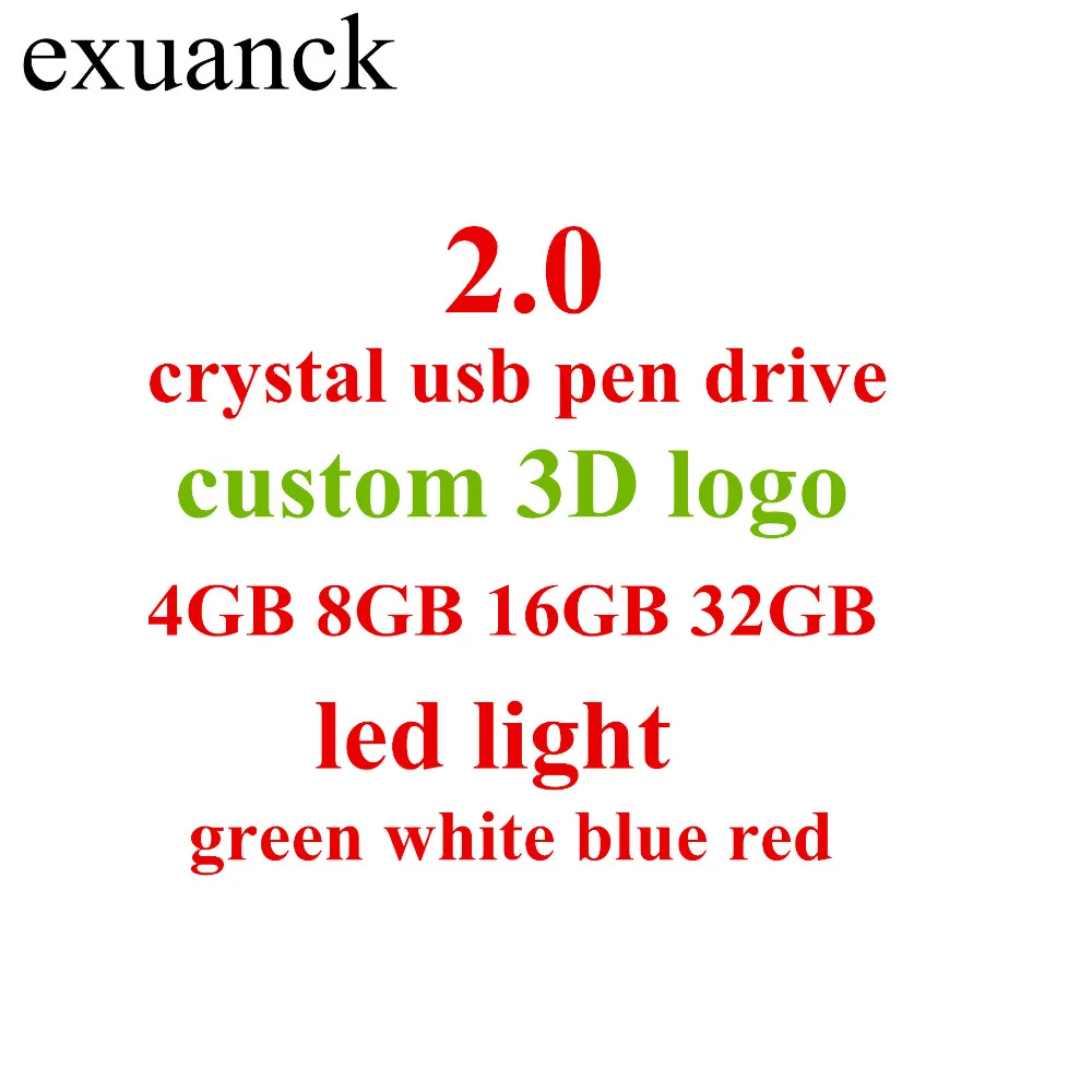 Новый 3D лазерный Выгравированный внутренний Хрустальный логотип exuanck с коробкой