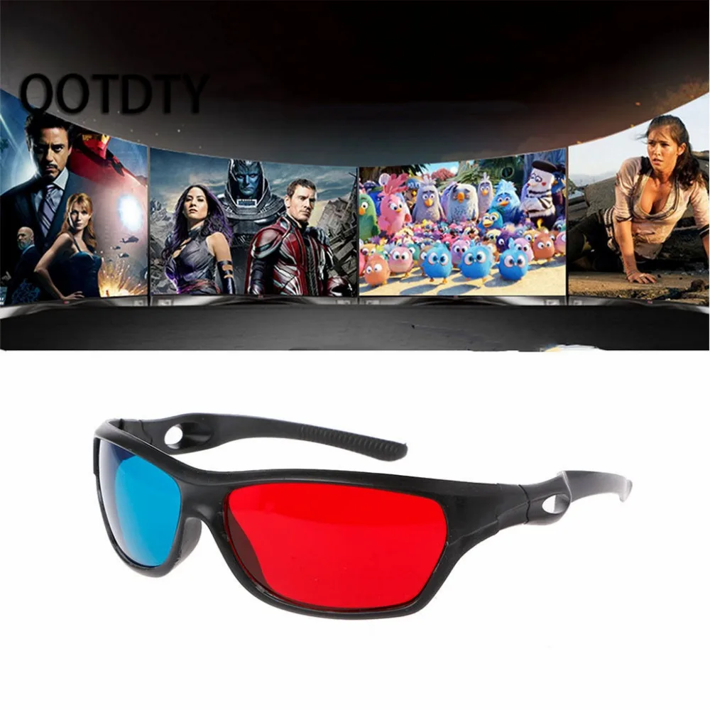 Универсальная белая оправа красный синий анаглиф 3D очки для кино игры DVD видео ТВ
