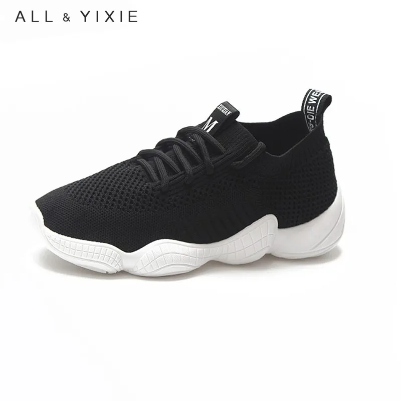 Женские дышащие кроссовки ALL YIXIE черные спортивные для отдыха в Корейском стиле с