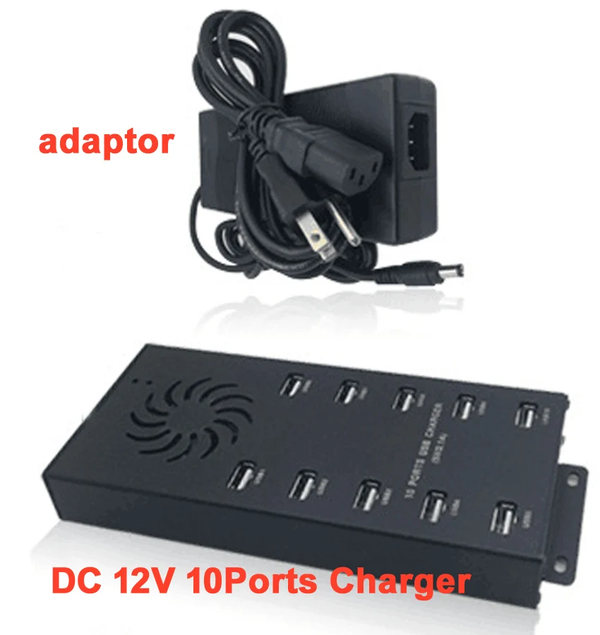 Usb Carregador 10 Portas Aplicam-se a Camara Mp3 Mp4 com Adaptador 50 60hz 5v 2.1a Adaptadores AC/DC