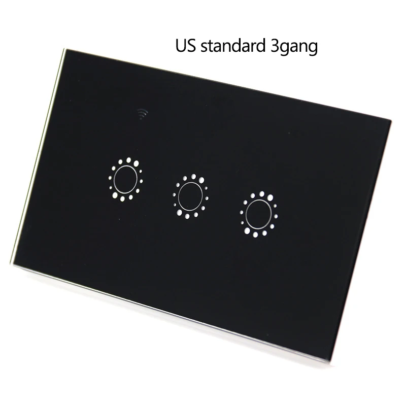 10pcs black 3gang 10 шт., приложение Ewelink, США, умный Wifi настенный сенсорный выключатель, 1, 2, 3 банды, светильник, переключатель, пульт дистанционного управления, поддержка Alexa, Google home, умный дом - Комплект: 10pcs black 3gang
