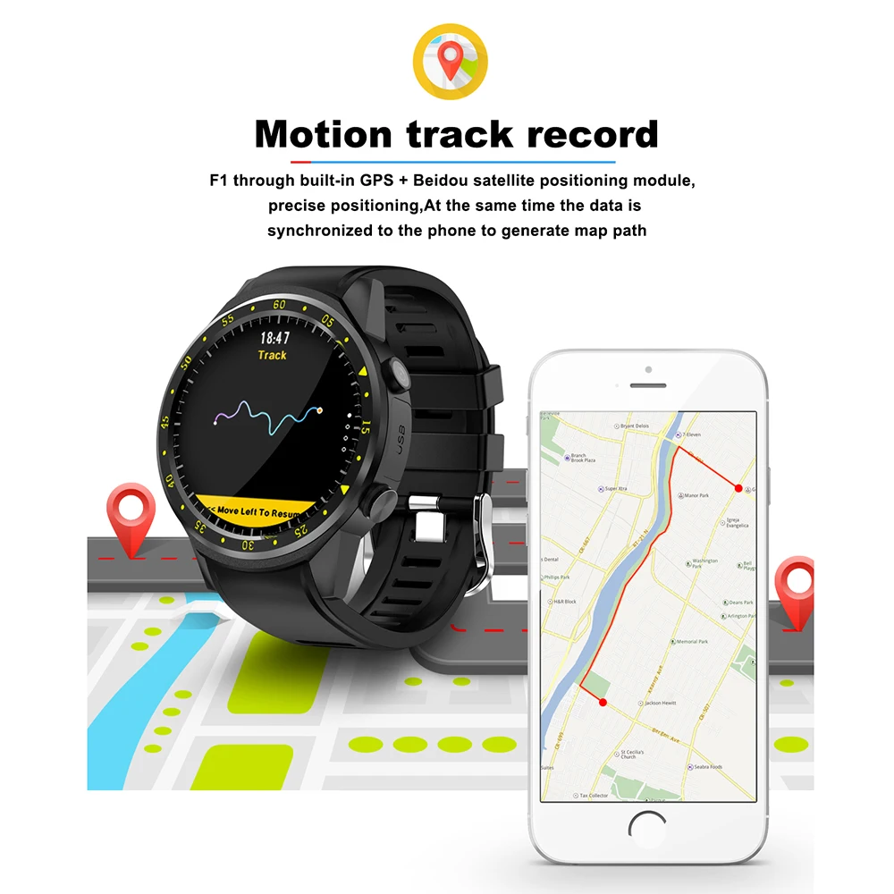 Умные часы F1 Bluetooth 4 0 1 3 дюйма спортивные GPS с камерой шагомером умные SIM карта