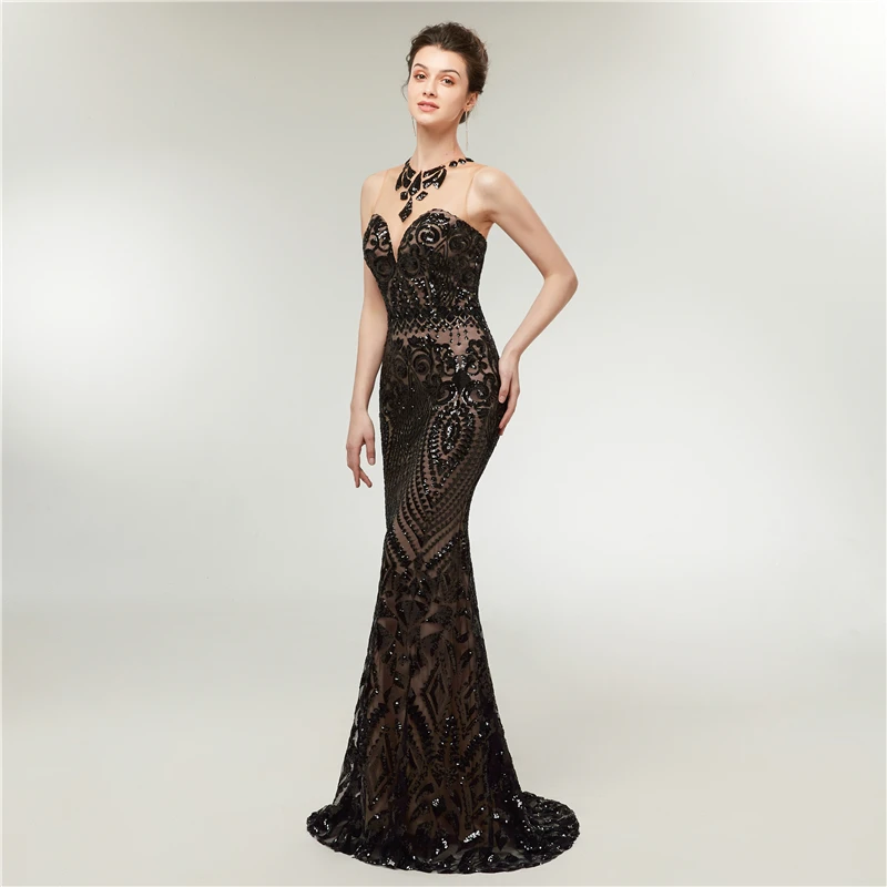 Forevergracedress черный цвет вечерние платья с блестками Элегантный Русалка официальная Вечеринка платья большого размера индивидуальный заказ