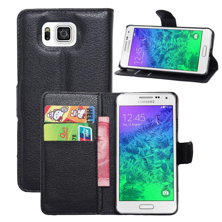 Оригинальный чехол Кошелек из искусственной кожи для Samsung Galaxy Alpha G850F телефона с