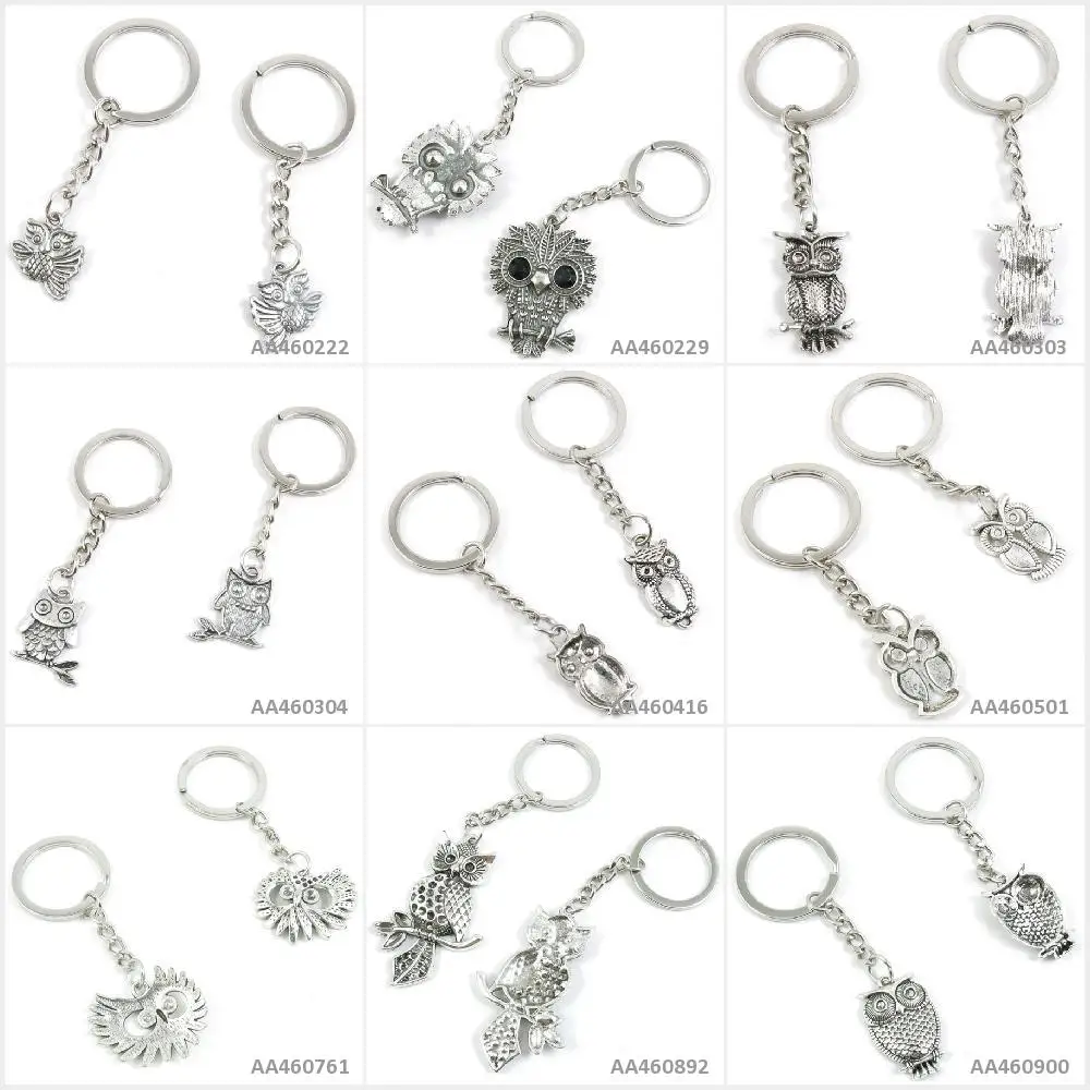 Античный брелок серебряного цвета для ключей с рисунком совы милый героями