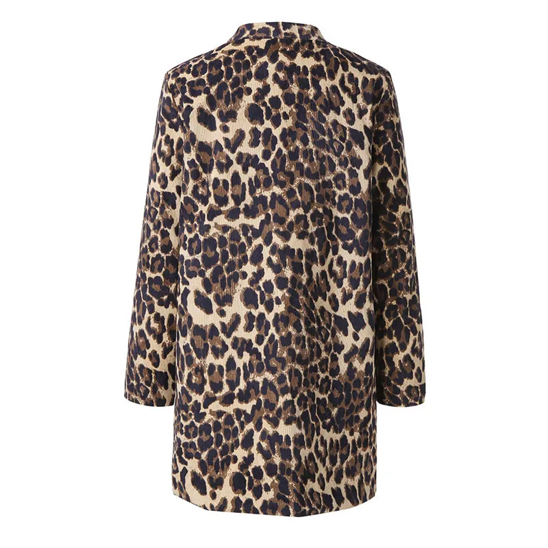 Fashion Women's Leopard Printed Sexy Winter Warm Wind Coat Autumn Plus Size Casaco In Basic 16#40 | Женская одежда