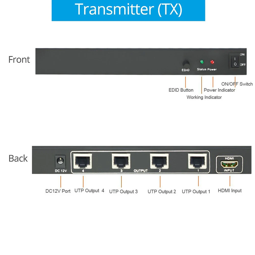 SGEYR 4-полосный HDMI разветвитель удлинитель 1X4 196ft от 1 до 4 в выхода 60 м над кошачьим