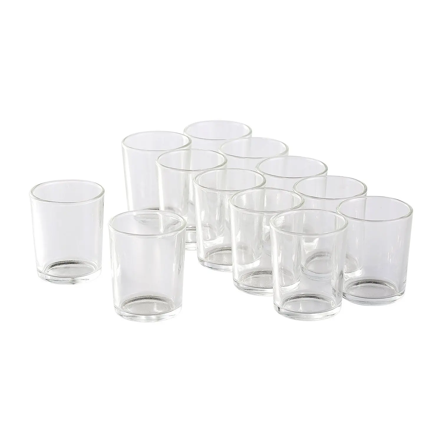 

Clear Glass Candle Holders, Tealight Holder,7CM Tall(Set of 12, Clear)