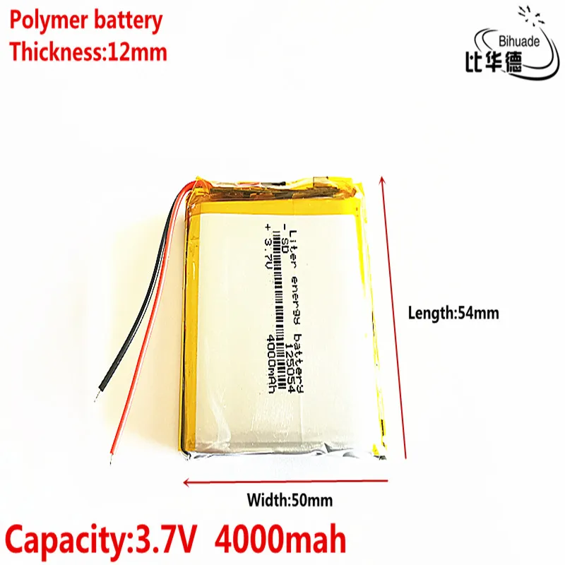 3 7 V 4000mAh 125054 литий полимерные MP3 MP4 навигационные инструменты маленькие