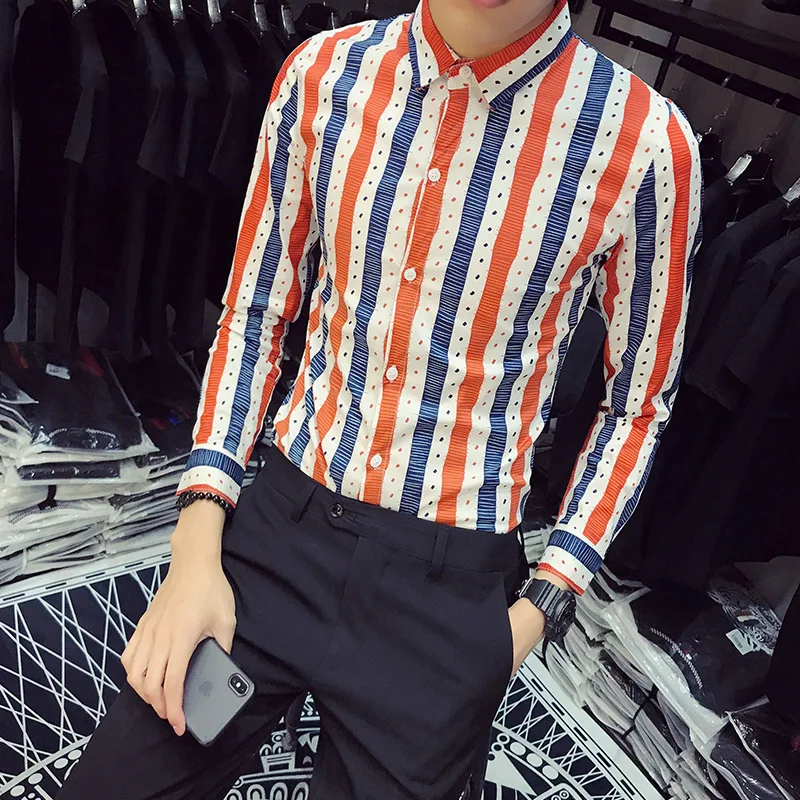 Мода 2019 Camisa Masculina осень Горячая Распродажа Slim Fit Мужские рубашки с длинным рукавом