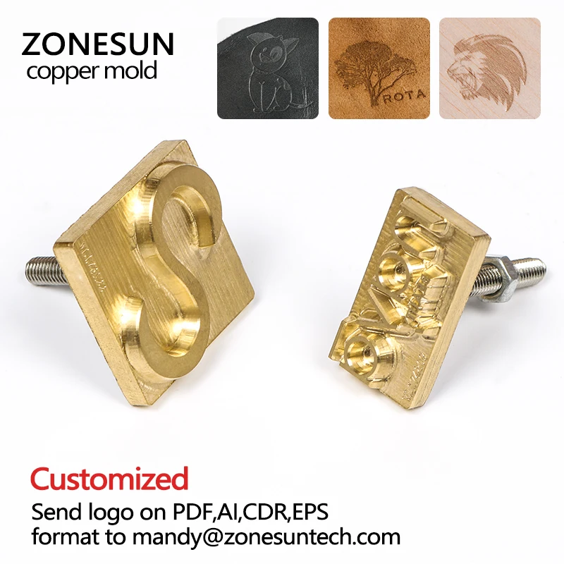ZONESUN инструменты для вырезания логотипа тиснение горячий брендинг латунная Форма кожаные штампы нагревание на ПЭТ ремень дерево Свадьба на заказ железо