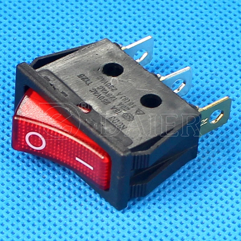 5 шт. KCD3 ВКЛ-ВЫКЛ 15A 3 Pin дот светящийся SPST оснастки в кулисный переключатель 20A однополюсный 2 позиции с 12/220 Вольт светодиодный