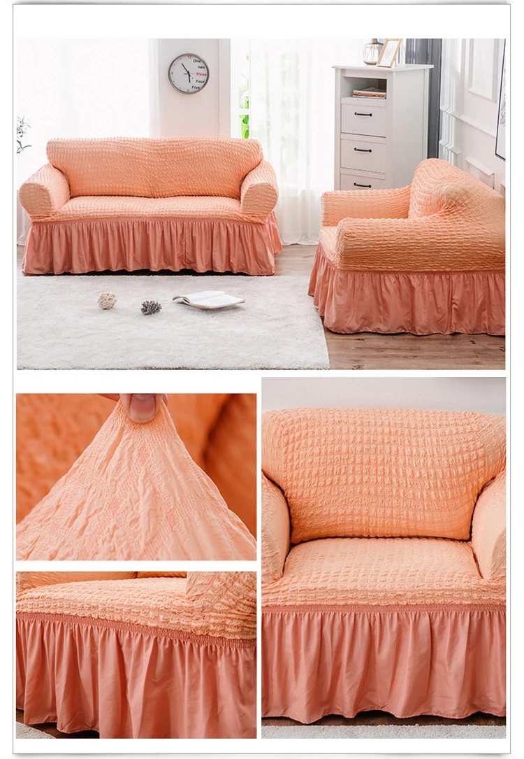 Jacquard Sofa Cover With skirt Popcorn Europe Couch Cover Stretch Slipcovers Furniture Covers for living room 1/ 2/3/4-Seat sofa